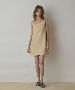 GRACE CONTINENTAL サラサジャガードミニワンピース