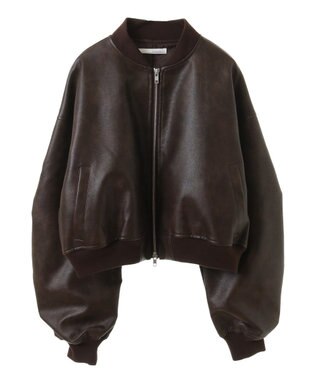Green Parks ・ＥＬＥＮＣＡＲＥ　ＤＵＥ　合皮ＭＡ－１ブルゾン Brown