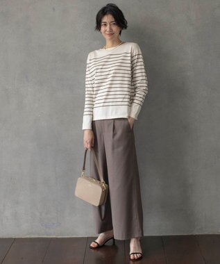 J.PRESS LADIES バスクボーダー カットソー アイボリー×モカ
