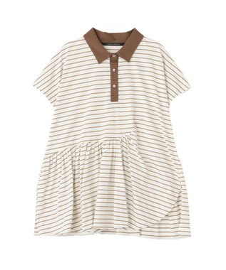 YECCA VECCA アシメボーダーポロシャツ Off White