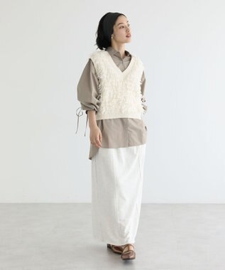 Green Parks ループニットベスト Ecru