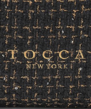 TOCCA 【ヨンア×大人百花×TOCCAコラボカラー有り】PRECIOUS WAVES BAG WITH POUCH ポーチ付きトートバッグ ブラックツイード