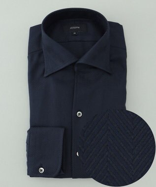 JOSEPH HOMME ツイルヘリンボンクレイジー　イタリアンカラー ネイビー系