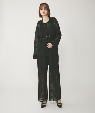 GRACE CONTINENTAL キカレースフード付トップ ブラック