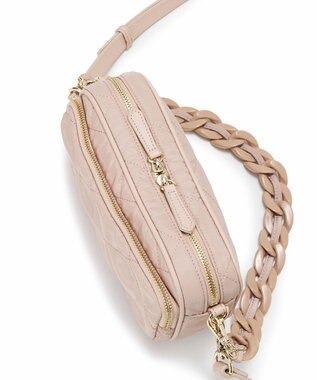 TOPKAPI 【TREASURE TOPKAPI】キルティング アクリルチェーン付 ショルダー バッグ ペールベージュ