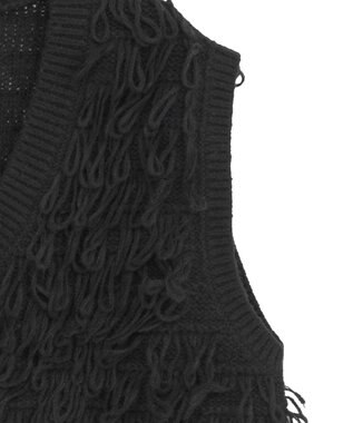 Green Parks ループニットベスト Black