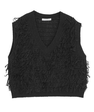 Green Parks ループニットベスト Black