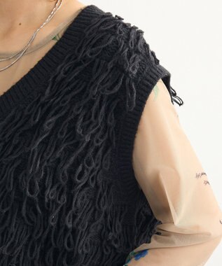 Green Parks ループニットベスト Black