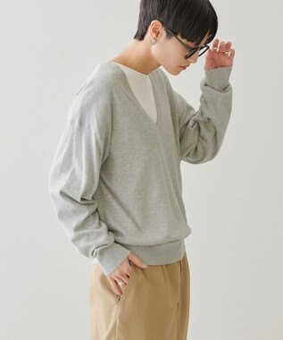 AMERICAN HOLIC Ｖネックニットプルオーバー Light Gray Mixture