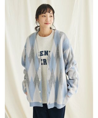 CRAFT STANDARD BOUTIQUE 【男女兼用】アーガイル柄カーディガン2 Blue