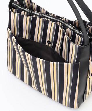 Y'SACCS マルチストライプ すっきりトート Mサイズ ブラック