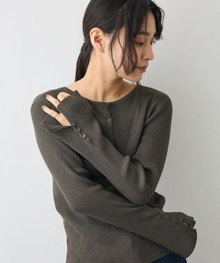 CRAFT STANDARD BOUTIQUE ヘンリーネック袖フレアプルオーバー Gray