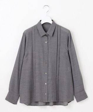 自由区 【SHIHOさん着用】TWハイツイストビエラタックディテール ブラウス TOPグレー