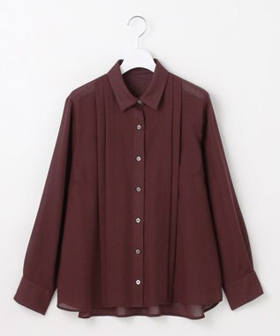 自由区 【SHIHOさん着用】TWハイツイストビエラタックディテール ブラウス ボルドー