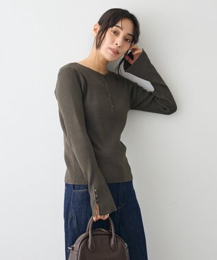 CRAFT STANDARD BOUTIQUE ヘンリーネック袖フレアプルオーバー Gray