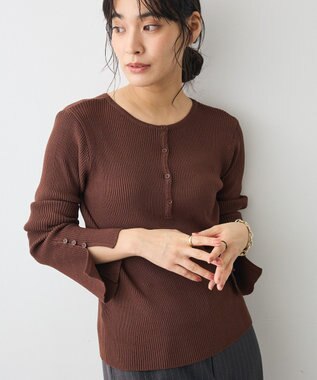 CRAFT STANDARD BOUTIQUE ヘンリーネック袖フレアプルオーバー Brown