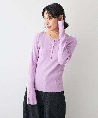 CRAFT STANDARD BOUTIQUE ヘンリーネック袖フレアプルオーバー Off White