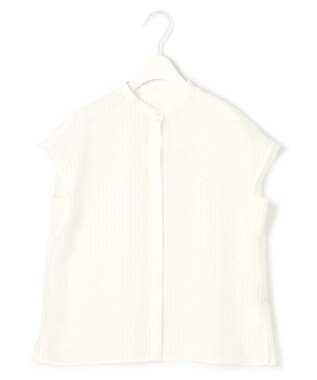 ICB 【洗える】 カラミストライプ ブラウス オフホワイト系