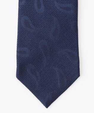 JOSEPH ABBOUD 【イタリア生地・日本製】ジャカードペイズリー ネクタイ ネイビー系