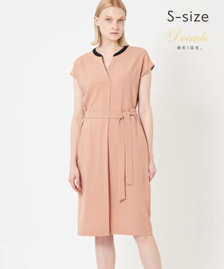 BEIGE， 【S-size】CINDY / Vネックワンピース D.Nude×Black