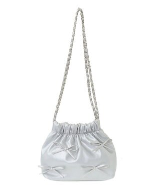 Green Parks ・ＱＵＯＮ　リボンチェーン巾着 Silver