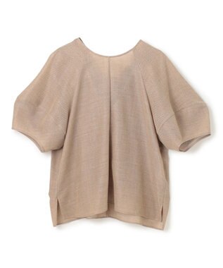 BEIGE， 【洗える・吸水速乾・防シワ】LIATRIS / バックリボンハーフスリーブブラウス Flax