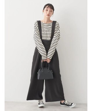 earth music&ecology バック釦ボーダーチュニック Ivory