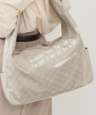 russet ステンシル風プリント ナイロン2WAYショルダーバッグ(SF-271) Ecru