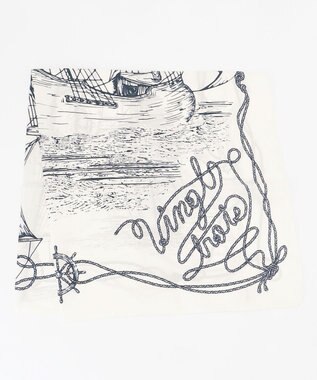 23区 【STORY7月号掲載】ドローイングシップスカーフ アイボリー系1