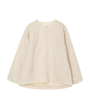 Green Parks ライト中わたノーカラーブルゾン Ecru