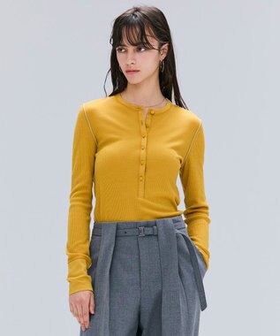 BEIGE， 【洗える・GISELe 10月号掲載】FORD / ウール配色メローヘンリーネックカットソー