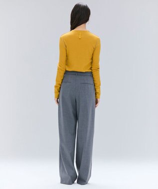 BEIGE， 【洗える・GISELe 10月号掲載】FORD / ウール配色メローヘンリーネックカットソー Mustard