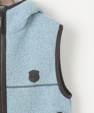 JOSEPH ABBOUD MOUNTAIN 【軽量/ソフト/サスティナブル/男女兼用/ライナードッキング対応】 リサイクルウールボア ベスト サックスブルー系