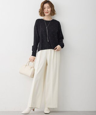 23区 L 【WEB＆一部店舗限定カラーあり/滝沢眞規子さん着用】クリスタルホットフィット ニット ブラック系