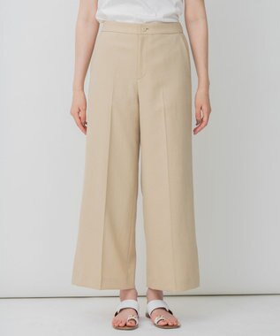 自由区 L リネンライクツイル フレックス パンツ ベージュ系