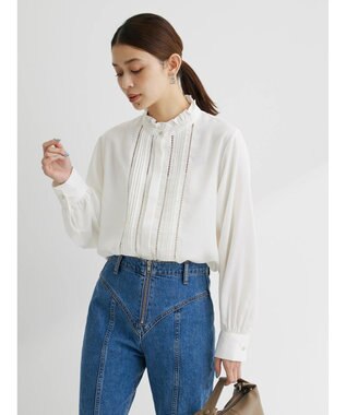 Green Parks ・ＥＬＥＮＣＡＲＥ　ＤＵＥ　ハシゴレースブラウス Off White