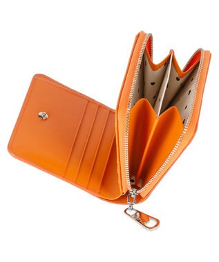 tsumori chisato CARRY ラックスtcネーム ラウンドファスナー 2つ折り財布 オレンジ