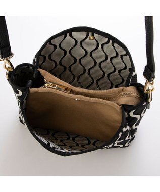 UNBILLION カシュカシュ cachecache / 柄アソートジャガード三つ口ショルダーバッグ ブラック