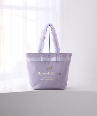 Maison de FLEUR ブランドロゴフリルハンドルトートＭバッグ Lilac