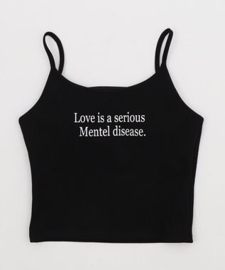 WEGO 【カップ付きインナー】グラフィックプリントカップインキャミ ブラック