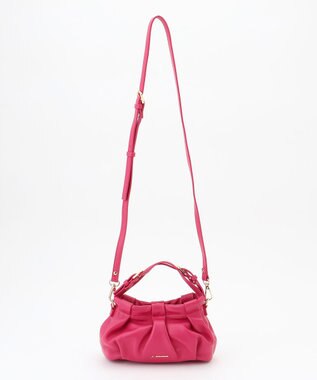 LA BAGAGERIE シープレザー　ギャザーミニマムバッグ ピンク