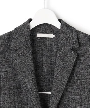 ICB L 【先行予約】 ミックスブッチャー バックスリットジレ ブラック×オフホワイト