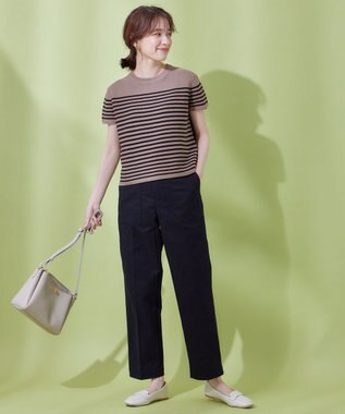 ANY 【ウエストゴム/ストレッチ】スタイリッシュベイカーパンツ ブラック