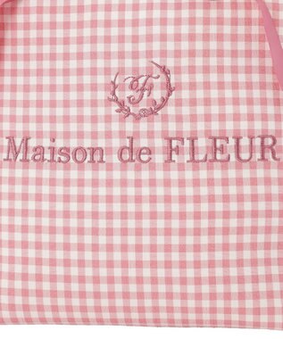 Maison de FLEUR ギンガムブランドロゴフリルハンドルトート Pink