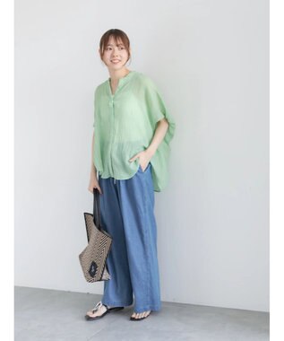 Te chichi 【7色展開】シャンブレーボイルドルマンシャツ グリーン