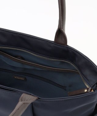 J.PRESS LADIES 【A4サイズ収納可】 ナイロン トート バッグ ネイビー系