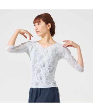 Chacott 【ノーソーイングニット】キシリトールシアーレース2Wayトップ ベビーブルー