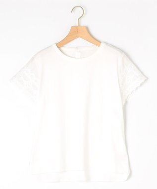 組曲 レーススリーブシルケット カットソー アイボリー系