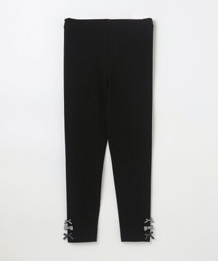 ANY KIDS 裾リボン 無地レギンス ブラック
