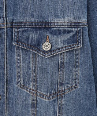 ANY 【洗濯機可能・ストレッチ】ノーカラー デニムジャケット フェードインディゴ